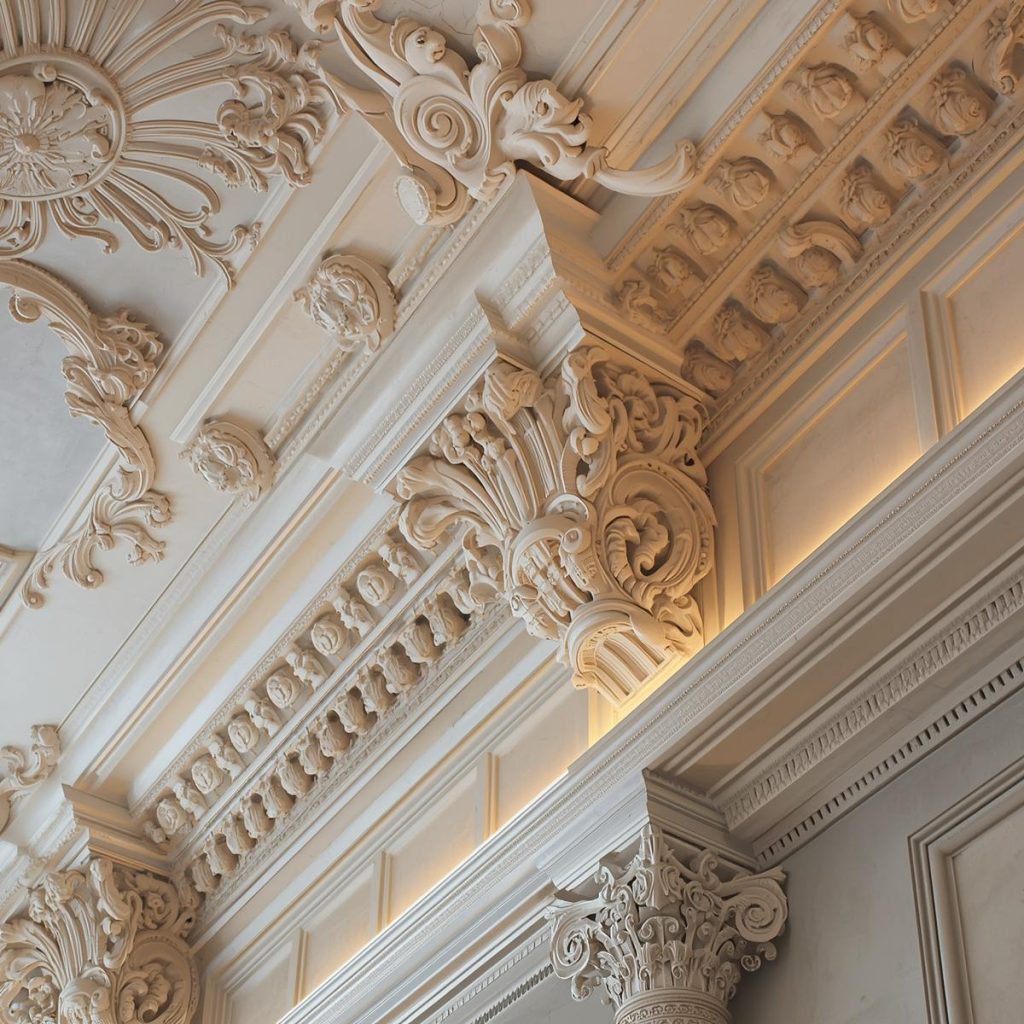 Gypsum Ceiling with Decorative Cornices